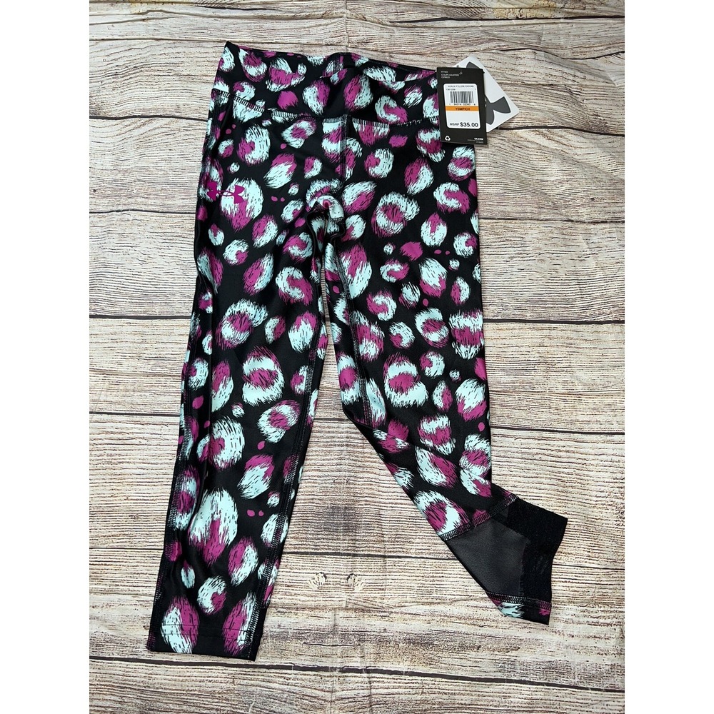 Under Armour Youth Small (7/8) Leopard Capri Crop Legging Fitted NEW